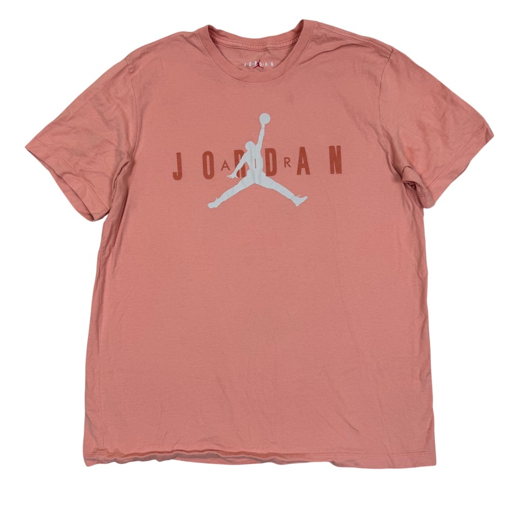Jordan T-Shirt Large 21.5x28 Jumpman Logo Graphic Tee Pink Coral Sportswear Tee